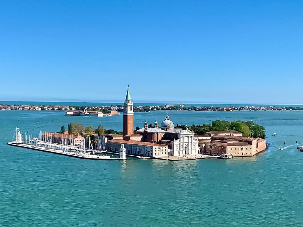 San Giorgio Maggiore island and basilica viewed across the Venice lagoon