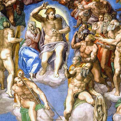 The Last Judgment fresco by Michelangelo in the Sistine Chapel.