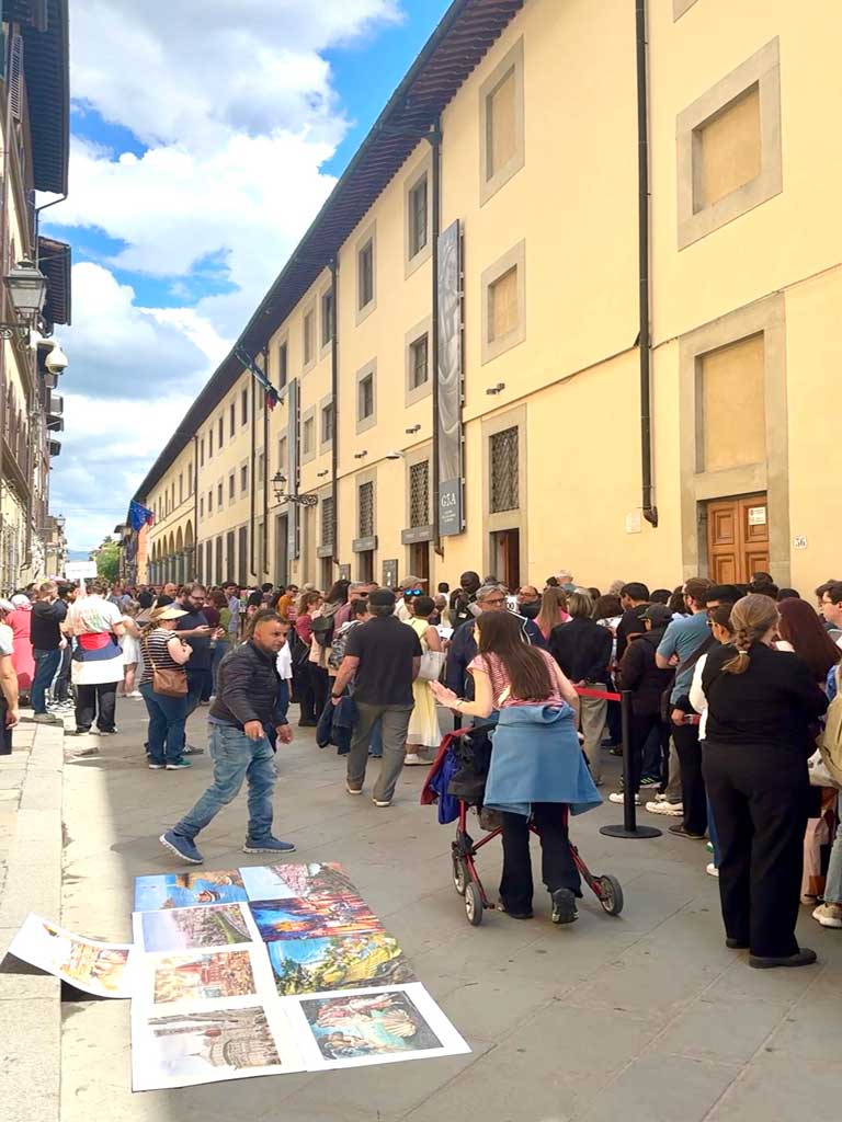 Long Lines Outside the Accademia Gallery in Florence