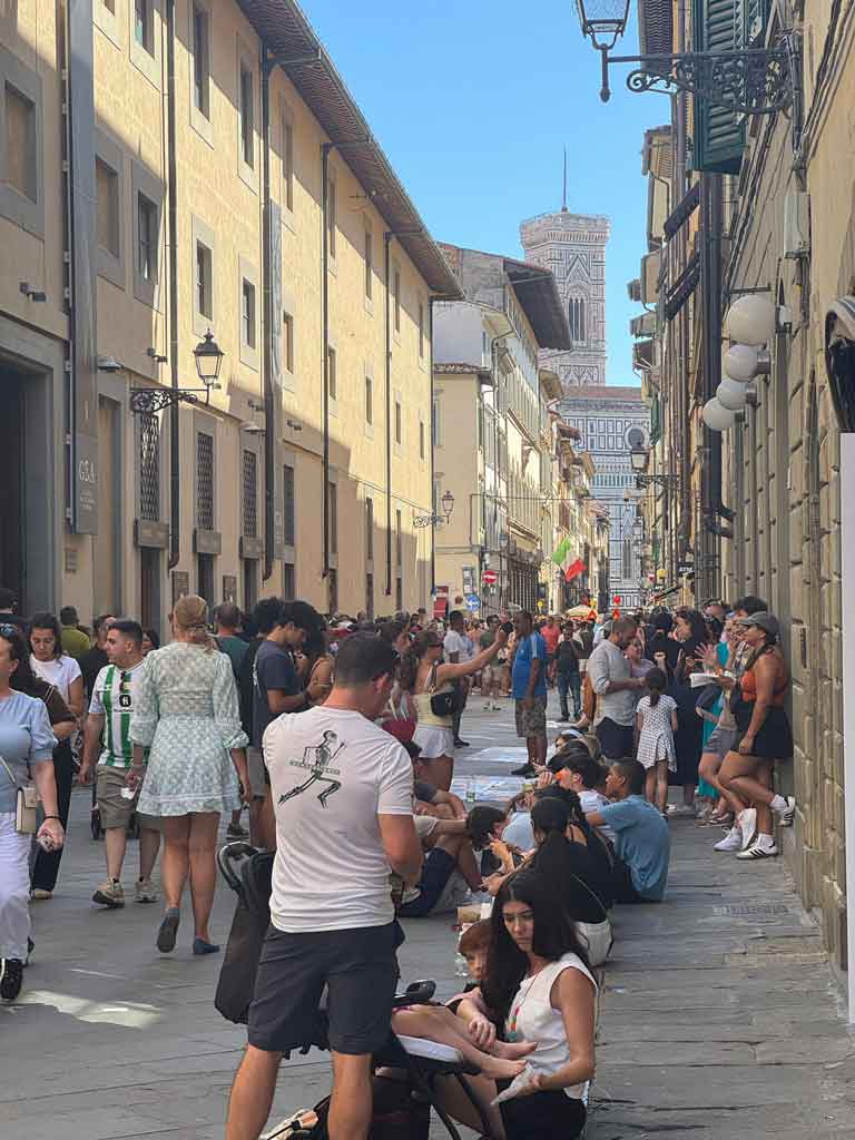 Long Lines Outside the Accademia Gallery in Florence