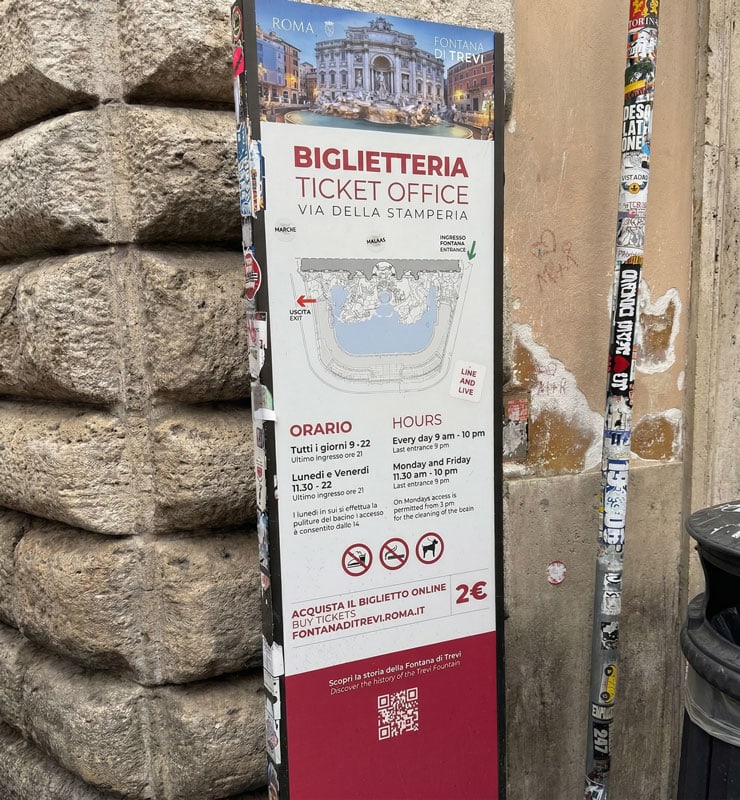 Trevi Fountain opening hours and access times Rome 2026