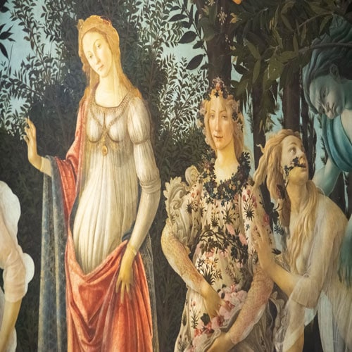 Primavera (Spring) by Sandro Botticelli, Renaissance painting in the Uffizi Gallery in Florence